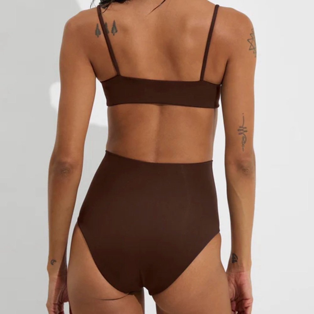 NWT Left On Friday Pool Days Top & Hi Tide Bottom Size Small, Cold Brew/Brown - Picture 4 of 13